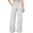 thumbnail image 1 of Hifoo Girls Cargo Joggers Pants With Drawstring Waist Loose Fit Casual Trousers Teen Girls Elastic High Waist Wide Leg Sweatpants Boho Child Solid Color Slacks, 1 of 5