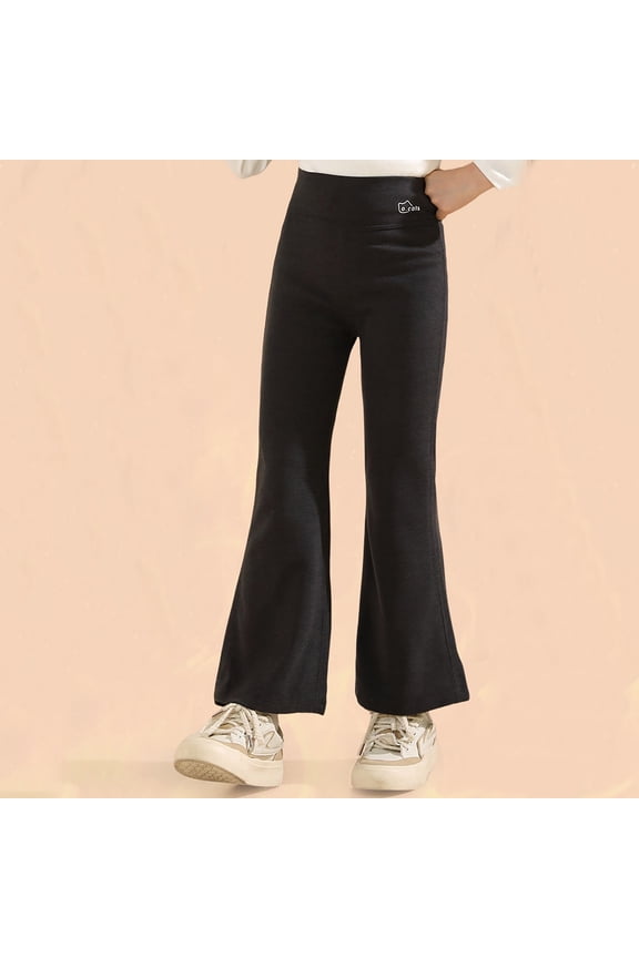Girls Flared Pants Winter Warm Fuzzy Trousers Kids Soft Comfortable Casual Pant Micro Bottom Leggings Toddler To Teen For Children Soft Slacks