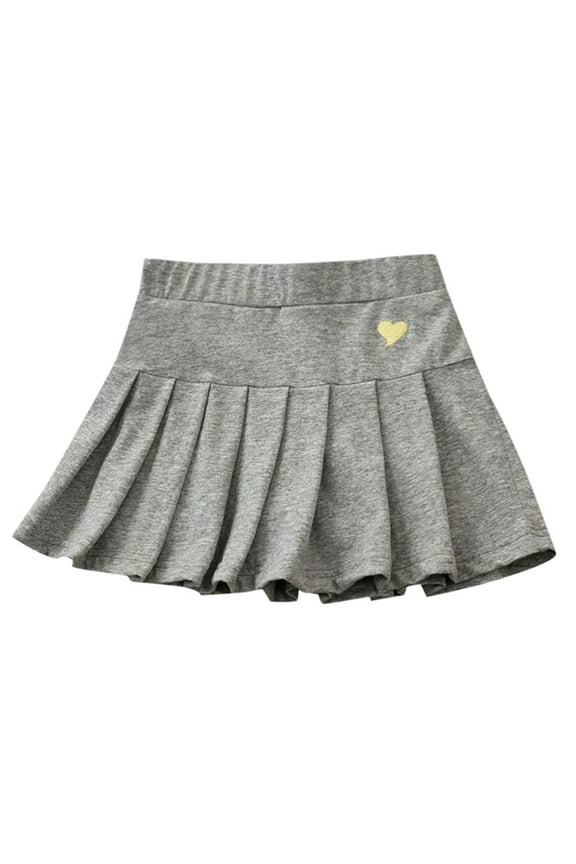 Girls Pleated Skirt School Skirt Mini Skirt Pleated Cheer Skirt Casual Skater Skirt Festival Sparkling Flared Summer Dailywear