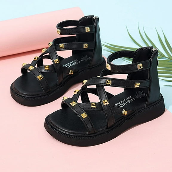 Hifoo Girls Sandals Beach Open Toe Patchwork Everyday Casual Outdoor Activities Comfortable Footwear Birthday Kids Shoes