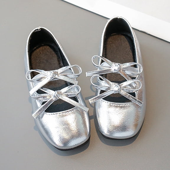 Hifoo Girls Sandals Open Toe Patchwork Everyday Casual Wear Mary Jane With Bow Detail Comfortable Dress Shoes Toddler To Cozy Kids Footwear