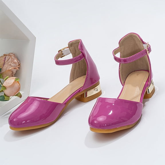 Hifoo Girls Sandals Open Toe Patchwork Girls Stylish High Heels For Daily Wear Weddings Birthday Parties And School Events Comfort Kids Footwear Shoes