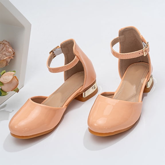 Hifoo Girls Sandals Open Toe Patchwork Girls Stylish High Heels For Daily Wear Weddings Birthday Parties And School Events Cozy Kids Footwear Shoes