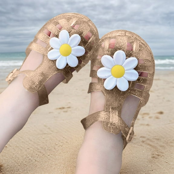 Hifoo Girls Sandals Open Toe Patchwork Toddler Kids Comfortable Breathable Outdoor Party Casual Summer Beach Flower Shoes Cute Child Footwear