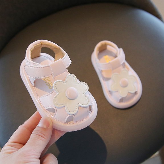 Hifoo Girls Sandals Open Toe Patchwork Toddlers Breathable Outdoor Summer Beach Flower Walking Shoes With Sole Lightweight Comfortable Design Boho Kids Footwear