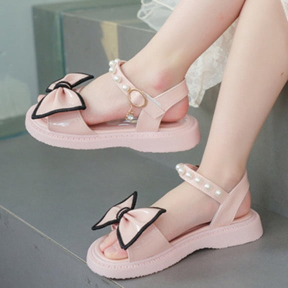 Hifoo Girls Soft Sole Sandals Beach Open Toe Patchwork For Spring/Summer Relaxed Fit Kids Spring Vacation Footwear Shoes