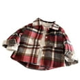 thumbnail image 1 of Hifoo Kids Boys Long Sleeve Plaid Shirt For Children Warm Winter Flannel Button Down Shirt With Soft Comfort Classic Stylish School Casual Daily Wear Back To School Trendy Tops, 1 of 3