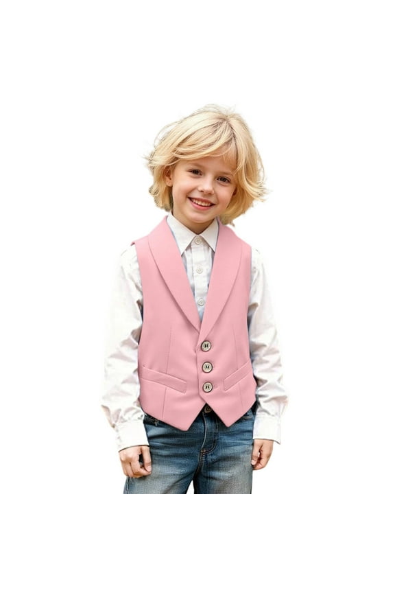 Kids Boys Vests Gentleman's Elegant Flower Girl Suit Piano Speech Handsome Speech Children Vests Back To School Stylish Tops