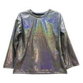 thumbnail image 1 of Hifoo Kids Children Carnival O-Neck Primary And Secondary School Students Banquet Sequined Loose Long Sleeve T Shirt Dance Back To School Adorable Tops, 1 of 4
