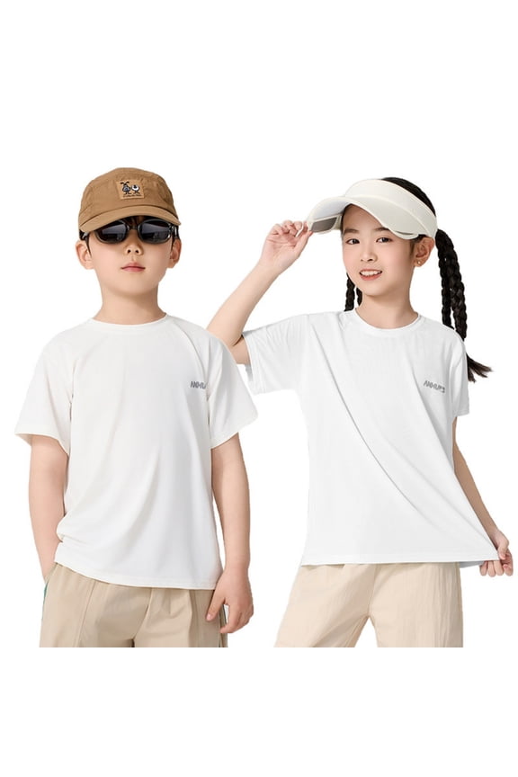 Kids Children Clothing Boys O-Neck Cool Quick Drying Short Sleeve Girls T Shirt Back To School Fashionable Tops