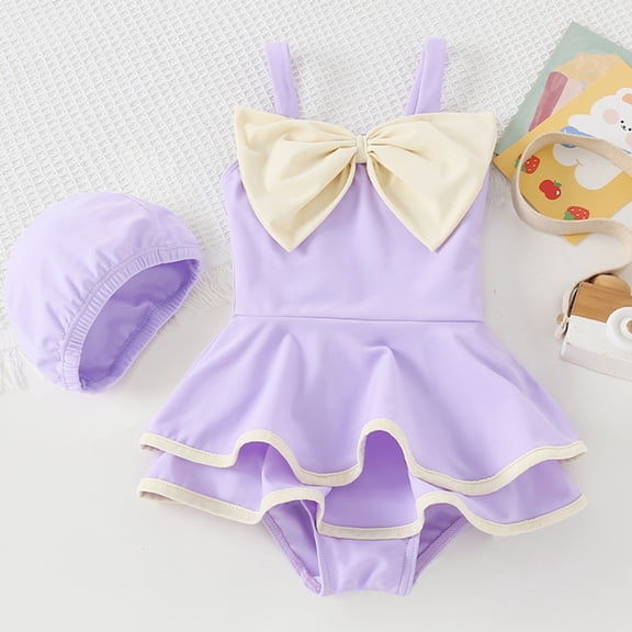 Hifoo Kids Girls Swimwear Swimsuit With Bowknot Cute Swim Dress For Toddler Kids Summer Beach Outdoor Play Lovely Vacation Pool Beachwear