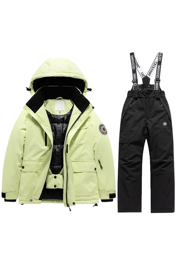 Kids Long Sleeve Winter Ski Outfits Sets Boys Girls Warm Thermal Snowsuit For Cold Weather Activities Child Clothes Sets Fashionable Clothing