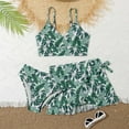 thumbnail image 1 of Hifoo Kids Swimwear Beach Floral Print 3 Piece Swimsuit Sets For Girls Stylish Summer Swimwear For Big Kids Tweens Relaxed Fit Vacation Pool Swim Wear, 1 of 3