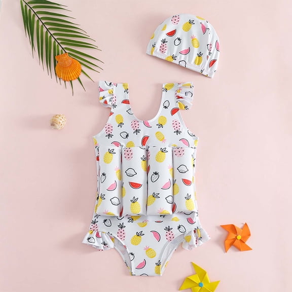 Hifoo Kids Swimwear Girls Buoyancy Floating Bathing Suits Pool Beach Water Sports Swimsuit Children Learn Swimming Training Suit Classic Vacation Summer Bathing Suit
