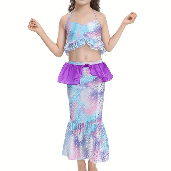 Hifoo Kids Swimwear Swimsuit Bikini Sets For Little Girls Swimming 4 Pieces Kids Bathing Suit Sets Classic Vacation Pool Beach Summer Swim Wear