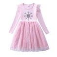 thumbnail image 1 of Hifoo Long Sleeve Girls Party Dress Snowflake Embroidery Gown Holiday Winter Formal Occasions Special Events Versatile Kids Christmas Solid Color O-Neck Dresses, 1 of 9