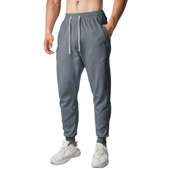 Hifoo Men Casual Pants Sports Running Fitness Everyday Wear Versatile Comfortable Trousers Active Joggers Slacks Solid Color Streetwear Relaxed Fit