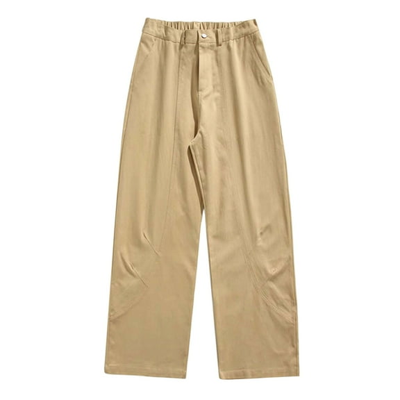 Hifoo Men Casual Pants Straight Leg Pure Color Comfortable Trousers Loose Fit Basic Harem Sweatpants Daily Wear Joggers Slacks Solid Color Streetwear Holiday