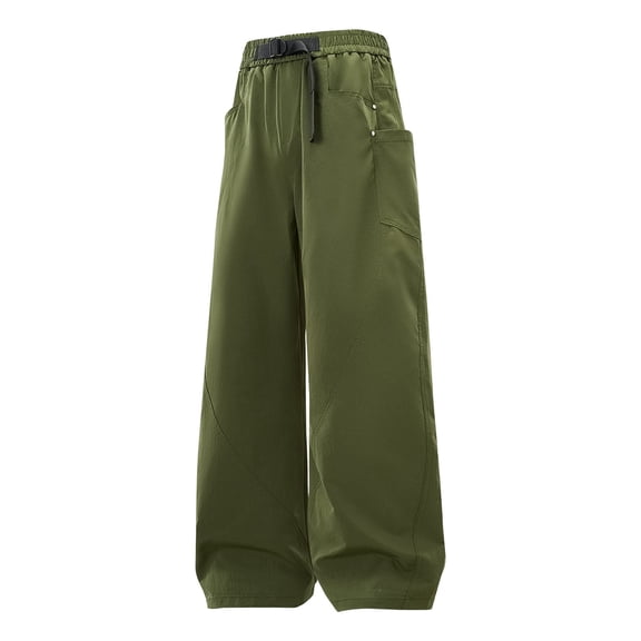 Hifoo Men Casual Streetwear Cargo Pants With Details And Pleated Design For Outdoor And Daily Loose Fit Comfortable Trousers Boho Solid Color Slacks