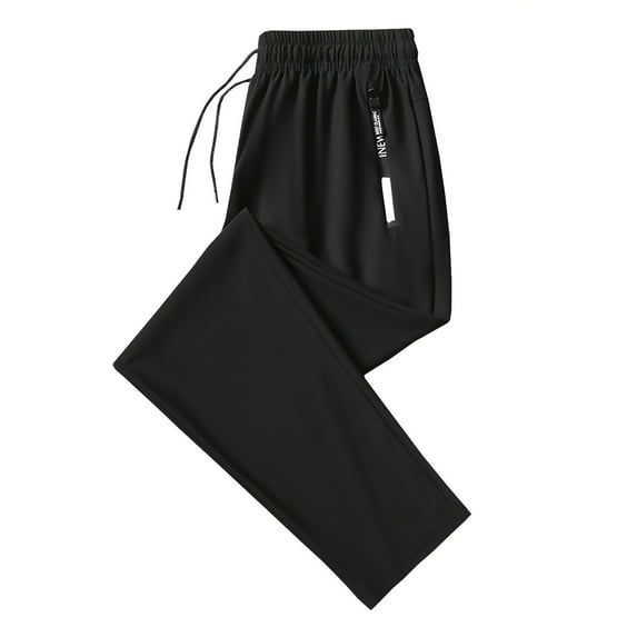 Hifoo Men Solid Color Casual Comfortable Loose Sweatpants Sports Pants Loose Broadfoot Pants Versatile Slacks