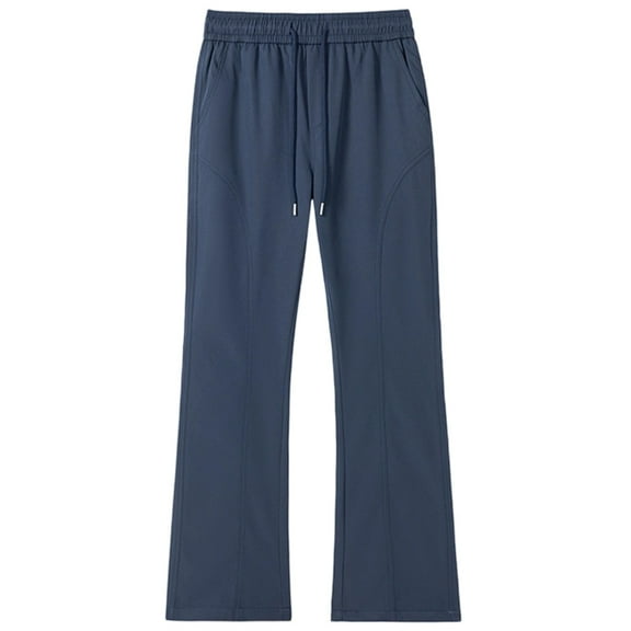 Hifoo Men Winter Casual Pants Windproof Thermal Trousers With Straight Leg Loose Fit For Outdoor Daily Wear Boho Solid Color Slacks