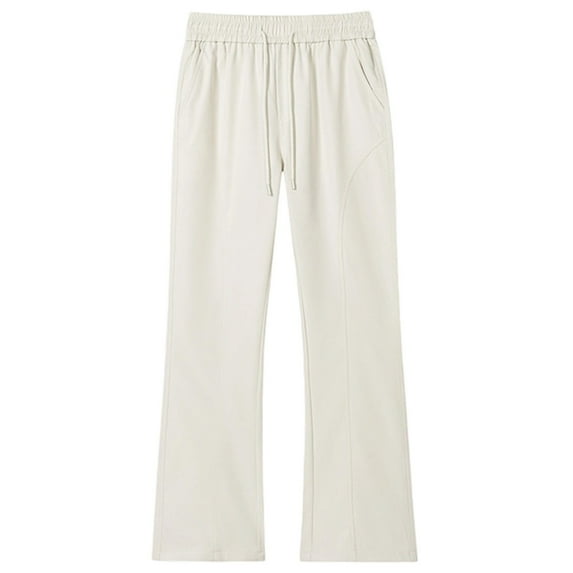 Hifoo Men Winter Casual Pants Windproof Thermal Trousers With Straight Leg Loose Fit For Outdoor Daily Wear Classic Solid Color Slacks