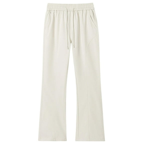 Hifoo Men Winter Casual Pants Windproof Thermal Trousers With Straight Leg Loose Fit For Outdoor Daily Wear Classic Solid Color Slacks