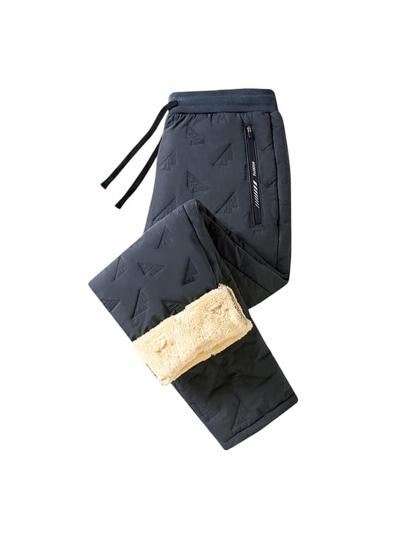 Men Winter Plush Casual Trousers Soft Warm Thermal Comfort Fit Outdoor Relaxed Fit Pants With Stretch Daily Wear Cold Weather Activities Joggers Slacks Solid Color Streetwear Relaxed Fit