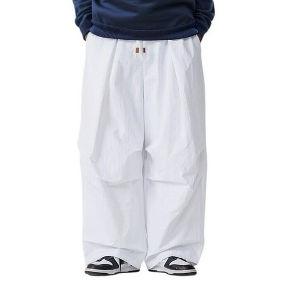 Hifoo Men's Casual Harem Pants Comfortable Elastic Waist Pure Color Loose Fit Summer Daily Wear Versatile Pants Joggers Trousers Slacks Solid Color Streetwear Soft