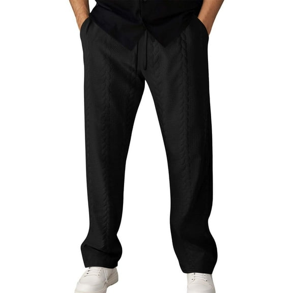 Hifoo Men's Casual Pants Autumn Outdoor Loose Fit Comfortable Solid Color Drawstring Jogger Trousers Daily Wear Sports Joggers Slacks Streetwear Leisure