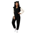 thumbnail image 1 of Hifoo Nightwear Women's Long Sleeve Pajamas Casual Solid Color Zipper Loose Hooded Jumpsuit Pajamas Casual Winter Warm Rompe Cute Ears Sleepwear Versatile Home Loungewear, 1 of 4