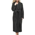 thumbnail image 1 of Hifoo Solid Color Sleepwear Robes For Women Long Cotton Cloth Robes For Women Plus Size Bathrobe Robes Bath Towels Comfortable Pajamas Cozy Casual Home O-Neck Loungewear, 1 of 4