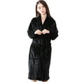 thumbnail image 1 of Hifoo Solid Color Sleepwear Womens Robes Warm Plush Winter Robe Zip Up Long Bath Robes Female Soft Casual Home O-Neck Loungewear, 1 of 8