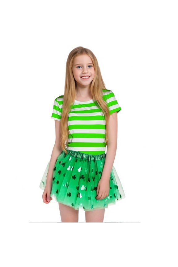 St Patricks Day Tutu Skirt Girls Teen Tutu Green Skirts Cute Toddler Child Dailywear