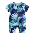 thumbnail image 1 of Hifoo Summer Baby Short Sleeved Baby Print Double Zipper Men's Baby Onesie Bodysuit Trendy Toddler Dailywear, 1 of 3