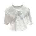 thumbnail image 1 of Hifoo Summer Shirt Lace Collar Plain Top Casual Louting Seaside Holiday For 1-6 Years Tea Party Soft Toddler Dailywear, 1 of 9