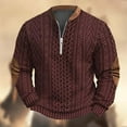 thumbnail image 1 of Hifoo Sweatshirt 2025 Autumn Pullover/Winter Men's Fashion Large Size Casual Patchwork Print Knitted Sweater Fabric Half Zip Round Neck Hoodie Long Sleeve Holiday Dailywear, 1 of 3