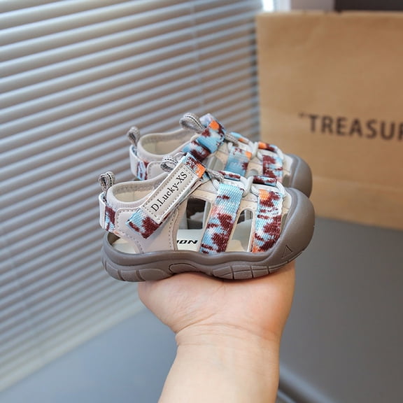 Hifoo Toddler Boys Sandals Breathable Lightweight Closed Toe Casual Shoes For Daily Wear And Outdoor Play Comfortable Soft Sole Footwear Soft Kids