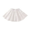 thumbnail image 1 of Hifoo Toddler Girls Tiered Layer Shirred Smocked Skirts Casual Cute High Waisted Pleated Ruffle Flowy Elastic Skirts For Child White 6-7 Years, 1 of 9