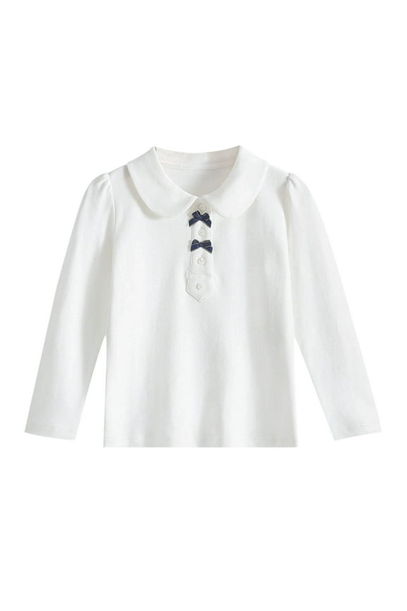 Toddler Kids Girls Long Sleeve T Shirt Shirt Tops Solid Color Undershirt Children Clothing Back To School Fashionable Blouses