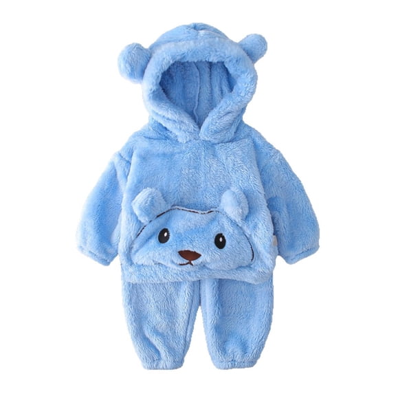 Hifoo Winter Boys Outfits Sets Two Piece Cozy Bear Design Long Sleeve O-Neck Home Tops Shirts Pants With Big Pocket Fuzzy Casual Baby Toddler Kids Fashion Classic Clothing Sets