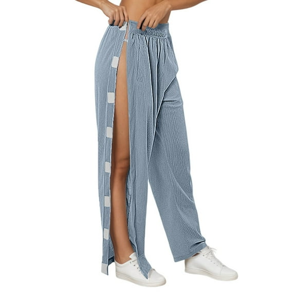 Hifoo Women Adaptive Casual Pants With Side Pockets Easy On Off Closure Pull On Trousers Limited Mobility Post Recovery Solid Color Daily Slacks Soft