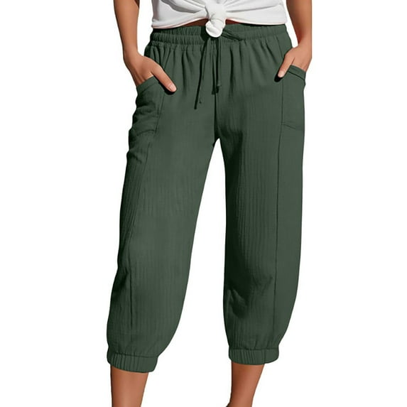 Hifoo Women Fashion Straight Leg Casual Pants High Waist Sports Loose Pants Work Business Trousers Solid Color Joggers Daily Slacks Soft