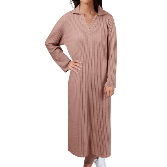 Hifoo Women Gentle Nightgown V Neck Autumn Winter Pajamas Knitted Cloth Long Sleeved Large Size Sweet Style Homewear Soft Solid Color Sleepwear