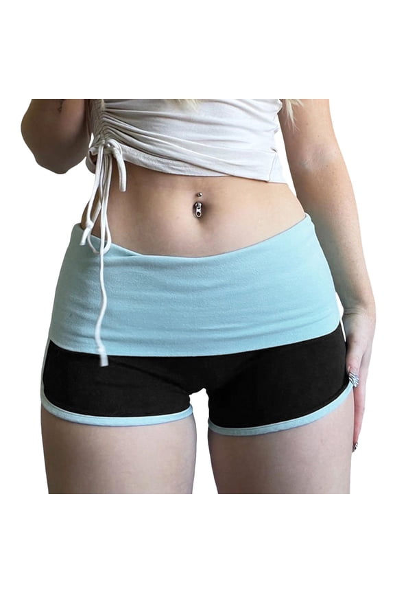 Women High Waisted Tight Fitting Color Contrast Peach Lift Stretch SweatShorts Hottie All In Skinny Shorts Cozy Solid Color Walking Casual Daily Bottoms