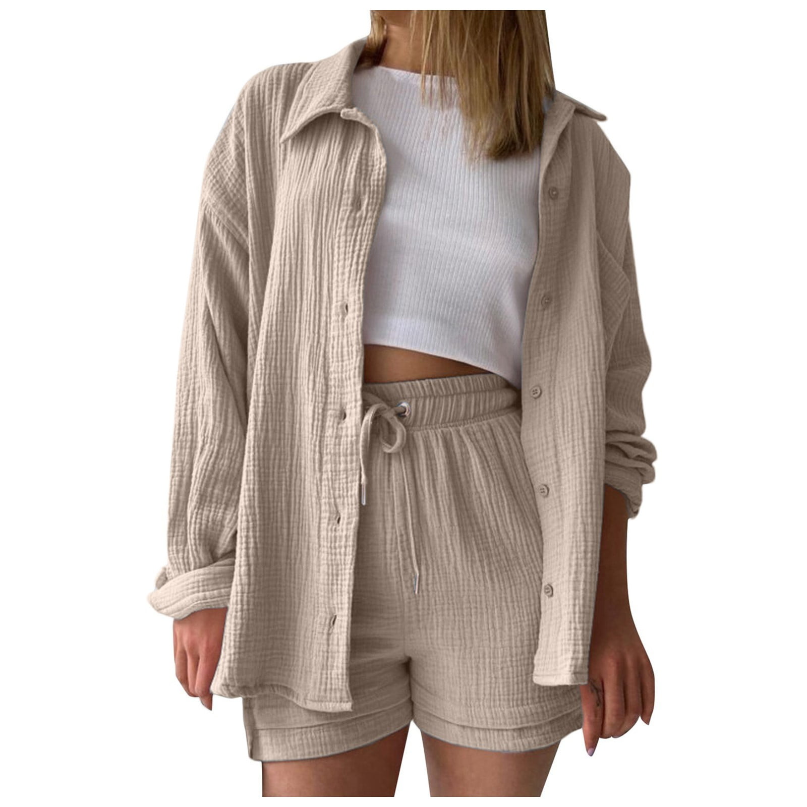 Fashion Unique Print Long-Sleeved Shirt And Shorts Set main image 0