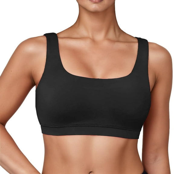 Hifoo Women Sports Bra Women Swimsuit Bathing Bra Bikini Tops O-Neck Swimwear Classic Solid Color Push Up Brassiere Bralette