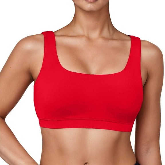 Hifoo Women Sports Bra Women Swimsuit Bathing Bra Bikini Tops O-Neck Swimwear Versatile Solid Color Push Up Brassiere Bralette