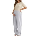 thumbnail image 1 of Hifoo Women Winter Maternity Sleep Pants Soft Thermal Pants With Adjustable Waistband Comfortable Casual Wear Pregnancy Trousers Solid Color Joggers Daily Slacks Relaxed Fit, 1 of 6