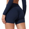 thumbnail image 1 of Hifoo Women Yoga Workout Shorts Solid Color Lifting Gym Seamless Booty Shorts Tummy Control Wear, 1 of 3